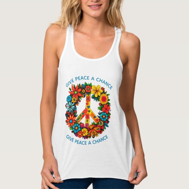 Camiseta Con Tirantes Signo de paz de flores silvestres (Anverso)