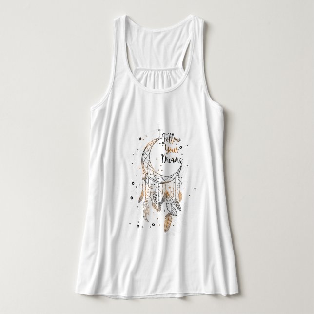 Camiseta Con Tirantes Sigue tu Dreamcatcher Dreams (Diseño del anverso)