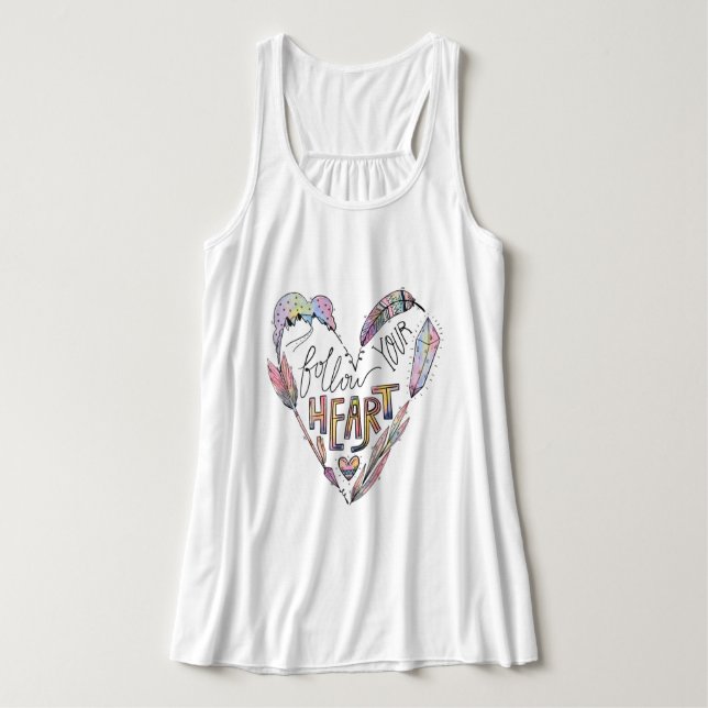 Camiseta Con Tirantes Sigue tu estilo bohemio cardíaco (Diseño del anverso)