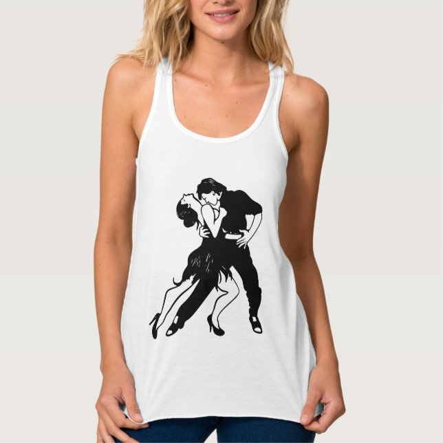 Camiseta Con Tirantes Silueta de los bailarines del tango (Anverso)