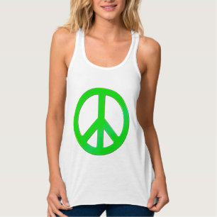 Camiseta Con Tirantes Símbolo de paz verde fluoro para la paz mundial