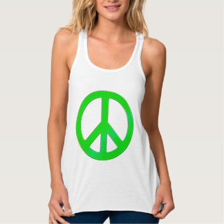 Camiseta Con Tirantes Símbolo de paz verde fluoro para la paz mundial