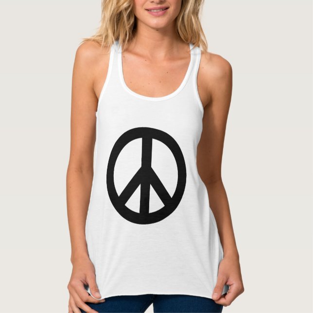 Camiseta Con Tirantes Símbolo de signo de paz blanco negro (Anverso)