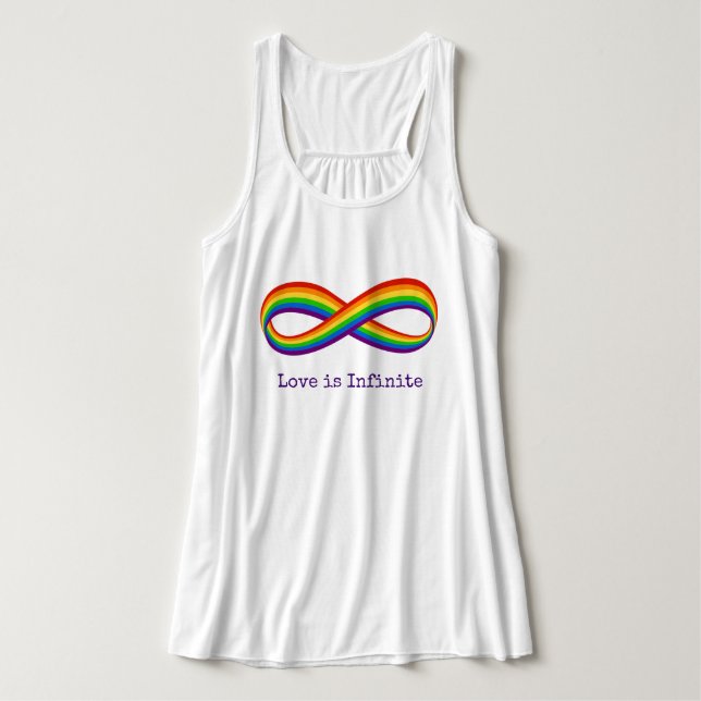 Camiseta Con Tirantes Símbolo infinito de amor arcoiris Personalizado or (Diseño del anverso)