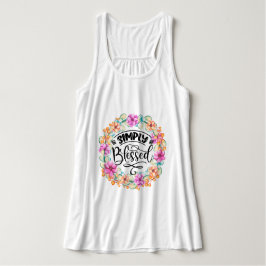 Camiseta Con Tirantes Simplemente bendecida floral Wreath