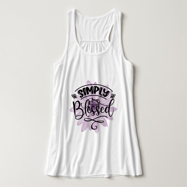 Camiseta Con Tirantes Simplemente bendecido (Diseño del anverso)