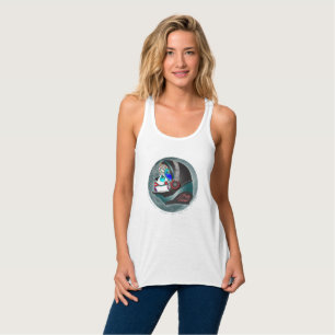 Camiseta Con Tirantes "Sirena traviesa bonita" con la impresión trasera