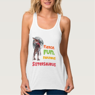 Camiseta Con Tirantes Sistersaurus Squad de Dinos Diseño de Hermanas a J