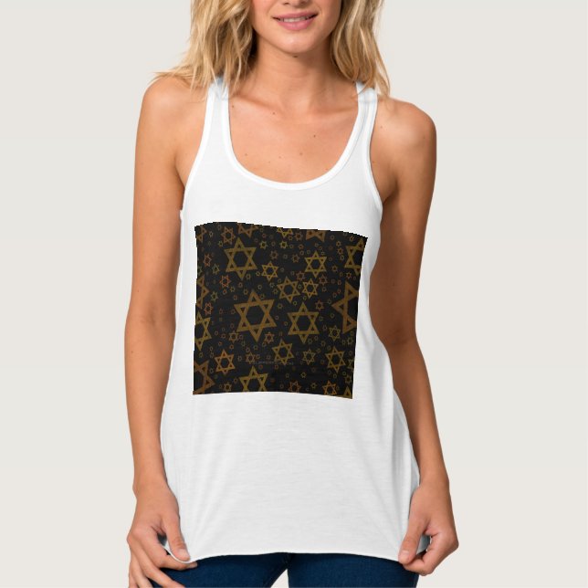 Camiseta Con Tirantes SlipperyJoe's Hanukkah-themed Star David artistic  (Anverso)