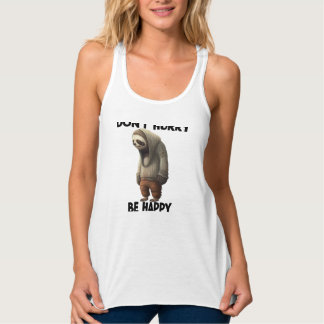 Camiseta Con Tirantes Sloth No Date Prisa Sé Feliz