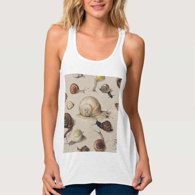 Camiseta Con Tirantes Snail Garden Mascota Gastropod Slug Caracoles botá (Anverso)
