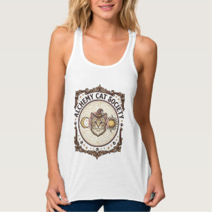 Camiseta Con Tirantes Sociedad de gatos de alquimia Arte vectorial vinta