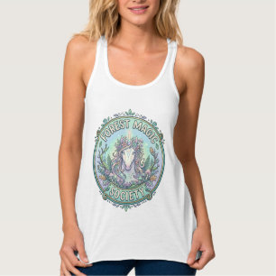 Camiseta Con Tirantes Sociedad de Magia del Bosque de Unicornios Diseño 
