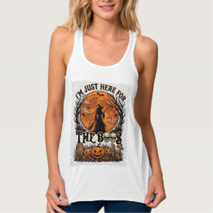 Camiseta Con Tirantes Sólo Aquí Boos Halloween Bruja Luna Calabazas_1
