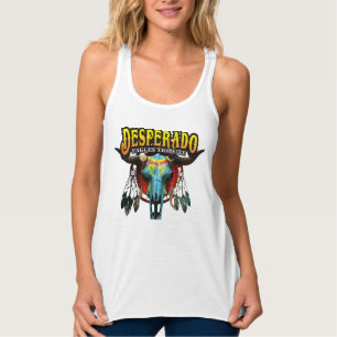 Camiseta Con Tirantes Solo delante del cráneo superior del tanque femeni