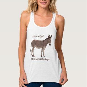 Camiseta Con Tirantes Solo un Chica que ama a los burros salvajes