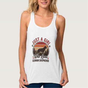 Camiseta Con Tirantes Solo Una Chica Pastor Alemán Vintage Amante Perros