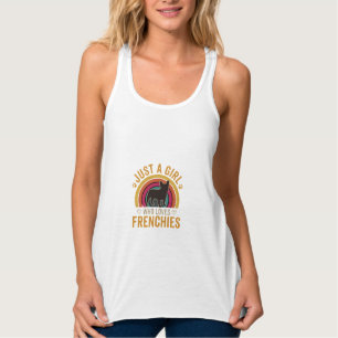 Camiseta Con Tirantes Solo una chica que ama Frenchies Retro Dog_1