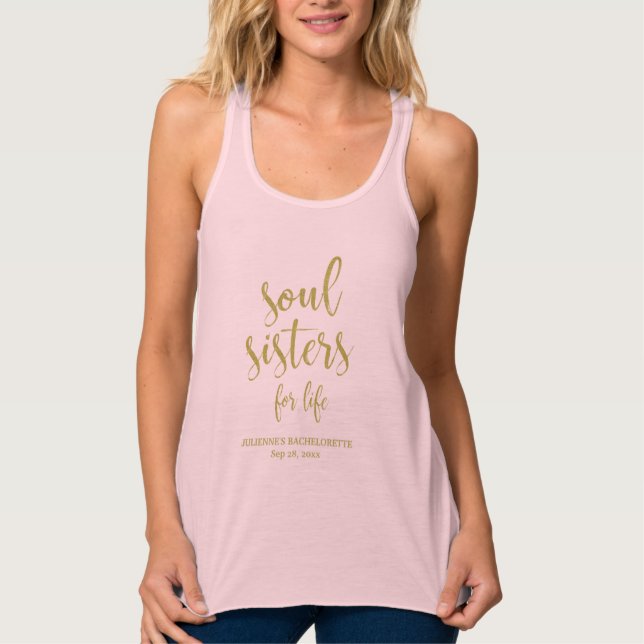 Camiseta Con Tirantes Soul Sisters for Life Purpurina Bachelorette (Anverso)