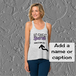 Camiseta Con Tirantes Sparkle comillas purpurina efecto púrpura texto