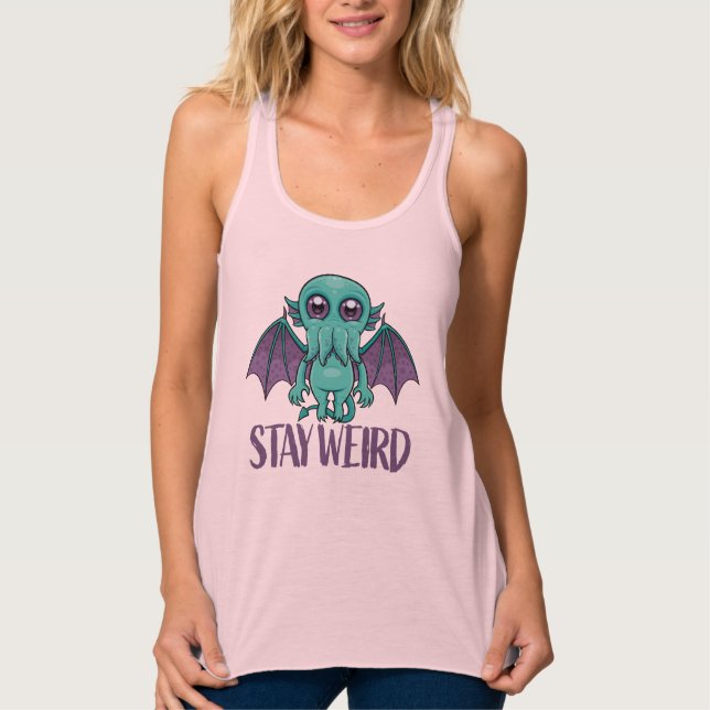Camiseta Con Tirantes Stay Weird Cute Cthulhu Monster (Anverso)