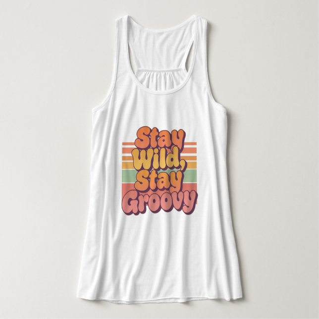 Camiseta Con Tirantes Stay Wild Stay Groovy Retro 70s Sunset (Diseño del anverso)