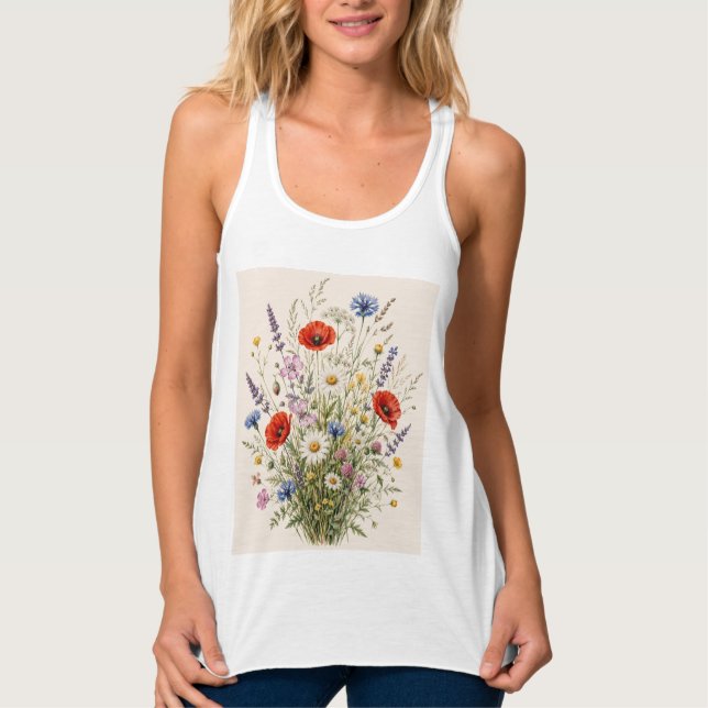 Camiseta Con Tirantes Stay Wild | Vintage Wild Herbs Botanical Design (Anverso)