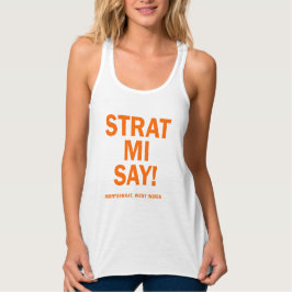 Camiseta Con Tirantes Strat Mi Say - Tee Atrás De Racer Blanco
