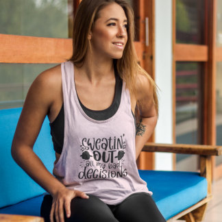 Camiseta Con Tirantes Sudando malas decisiones divertido cita de fitness