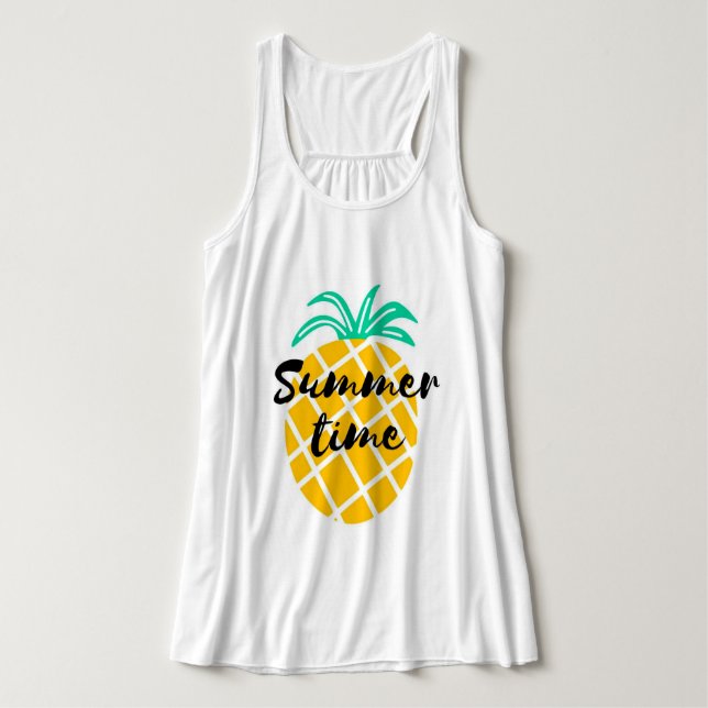Camiseta Con Tirantes Summertime Pineapple (Diseño del anverso)