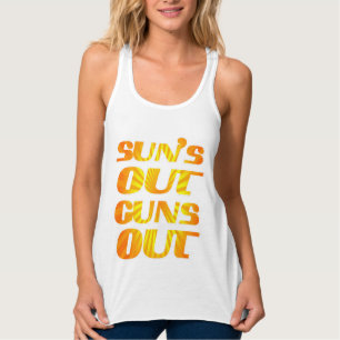 CAMISETA CON TIRANTES SUN ESTÁ SALIENDO ARMAS DE FITNESS Y GIMNASIO