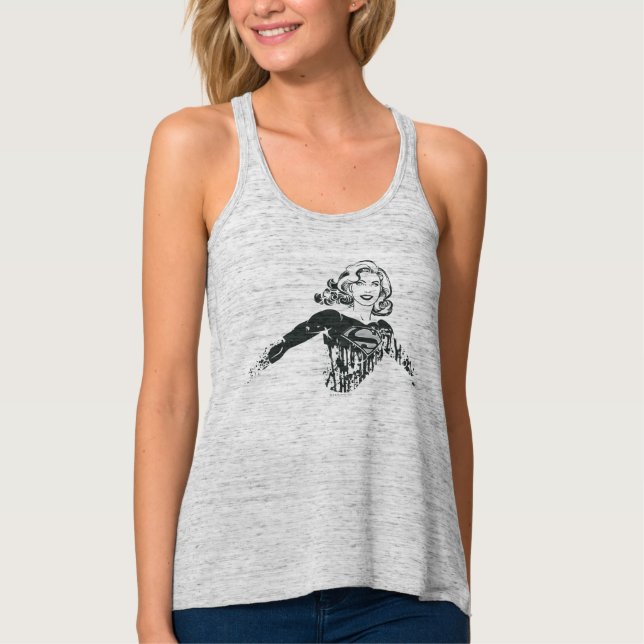 Camiseta Con Tirantes Supergirl Black and White Drawing 1 (Anverso)
