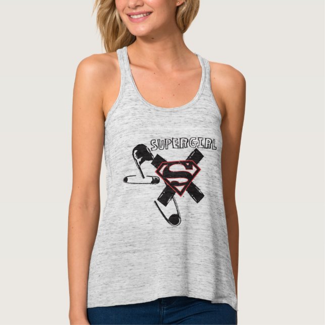 Camiseta Con Tirantes Supergirl Black Safety Pins (Anverso)