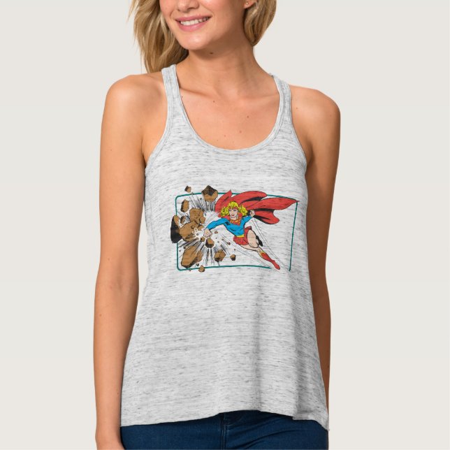 Camiseta Con Tirantes Supergirl destruye Boulder (Anverso)