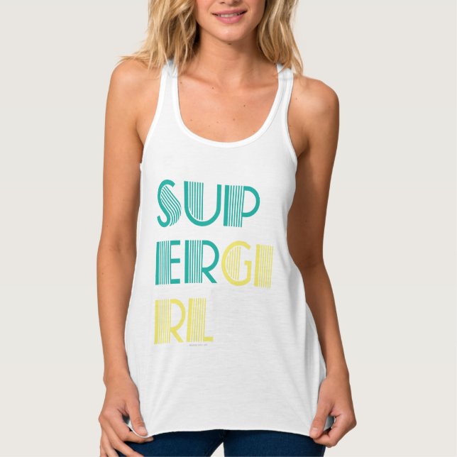 Camiseta Con Tirantes Supergirl Green y Yellow (Anverso)