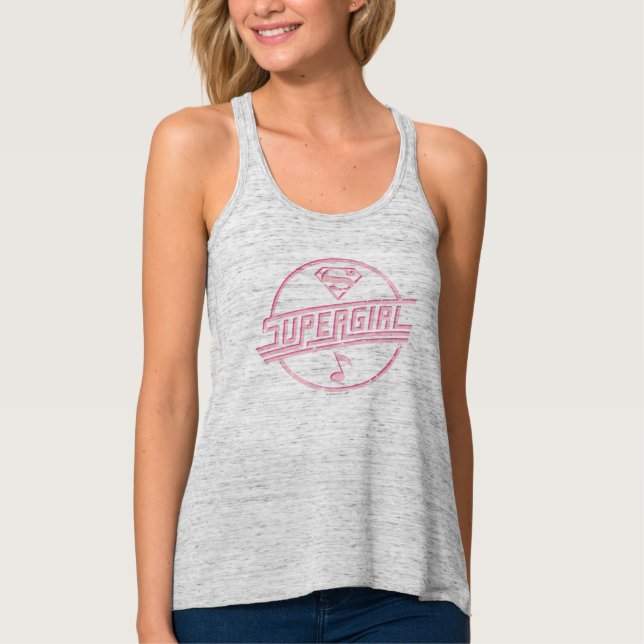 Camiseta Con Tirantes Supergirl Pink Music Note (Anverso)
