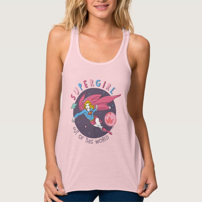 Camiseta Con Tirantes Supergirl Volando hacia arriba Ilustracion (Anverso)