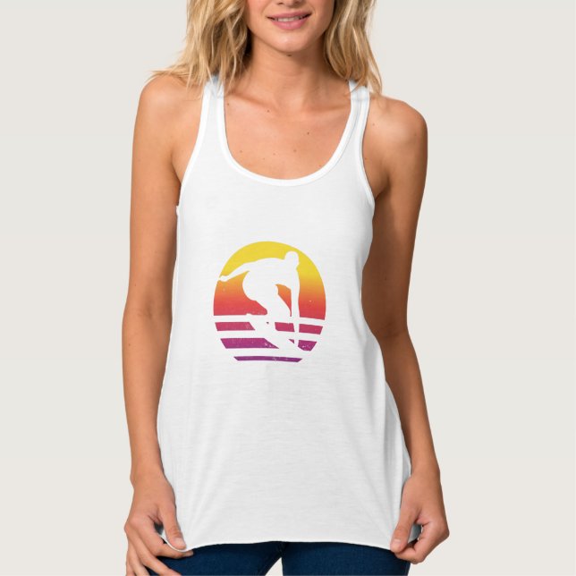 Camiseta Con Tirantes Surfer Retro Surfing Sunset (Anverso)