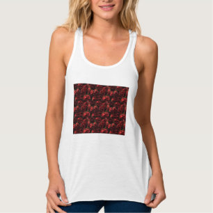 Camiseta Con Tirantes Tank de ajuste delgado de la rosa roja superior