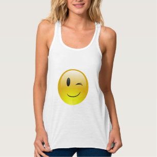 Camiseta Con Tirantes Tank de guiño de emoji superior
