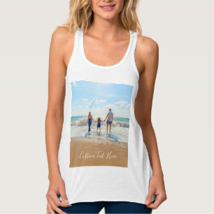 Camiseta Con Tirantes Tank de texto fotográfico de personalizado superio