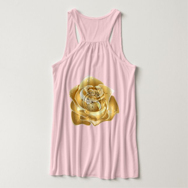 Camiseta Con Tirantes tanktop met gouden bloemen en logo (Reverso del diseño)