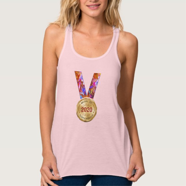 Camiseta Con Tirantes Tanque de participación en la medalla de oro de 20 (Anverso)