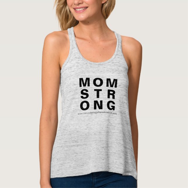 Camiseta Con Tirantes Tanque FUERTE MOM - Gris (Anverso)