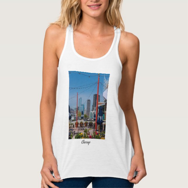 Camiseta Con Tirantes Tanque superior de líneas de muelle de la marina (Anverso)