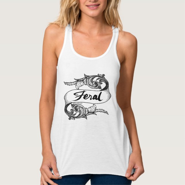 Camiseta Con Tirantes Tapa del tanque feral (b&w) (Anverso)