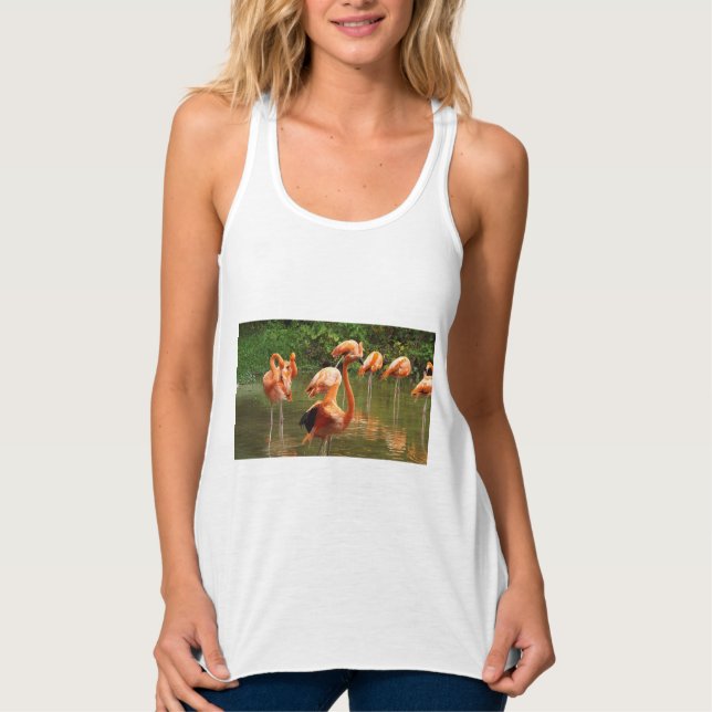 Camiseta Con Tirantes té femenino, té femenino, adolescente, flamingo (Anverso)