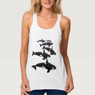 Camiseta Con Tirantes Tiendas de arte de ballena Orca para mujeres
