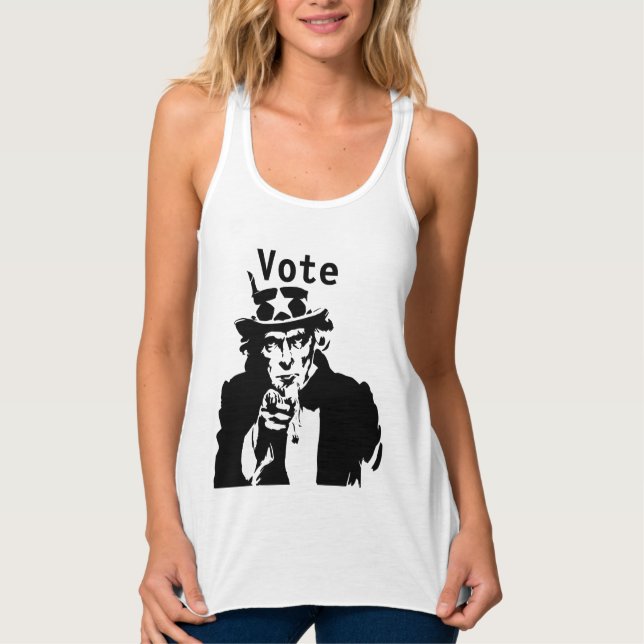 Camiseta Con Tirantes Tío Sam quiere que votes Thunder_Cove (Anverso)