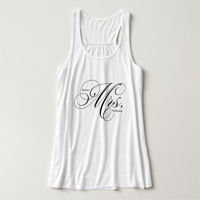 Camiseta Con Tirantes Tipografía de guión elegante "futura señora" (Diseño del anverso)